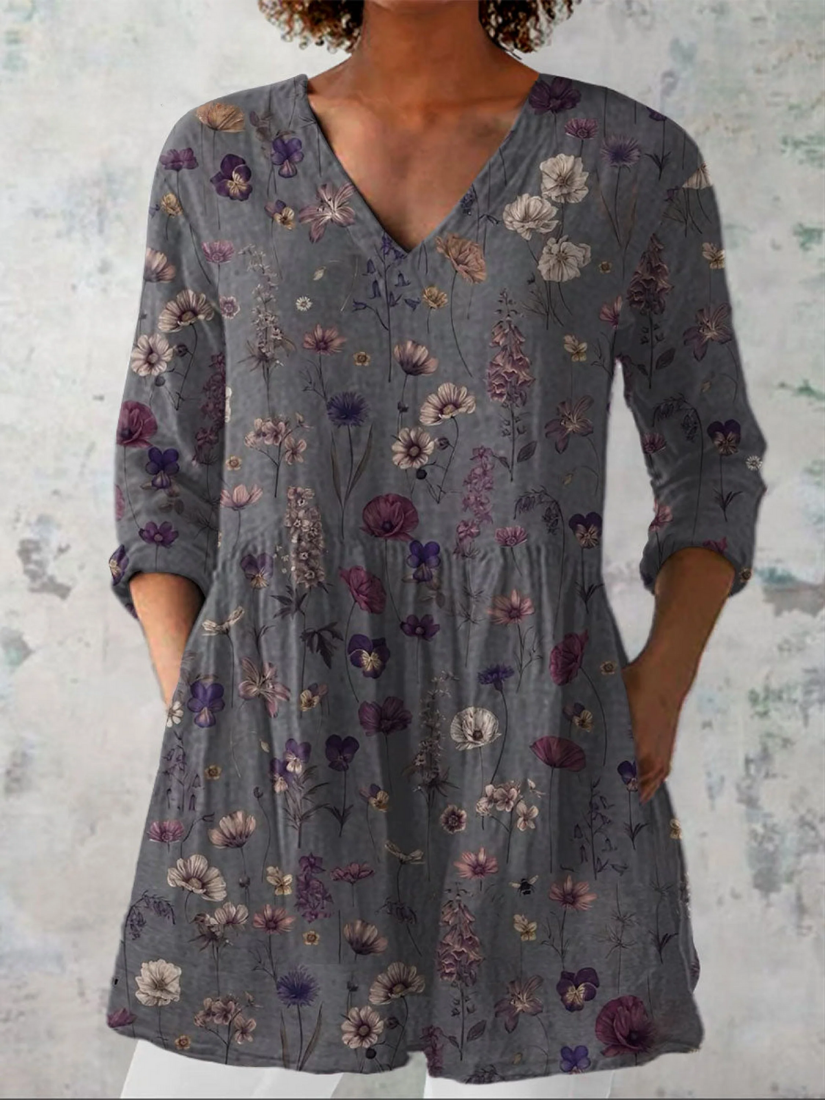 Esmilde | Lange blouse met V-hals