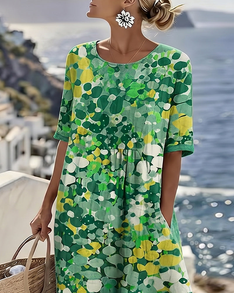 Emery | Elegante zomerse midi-jurk met bloemenprint