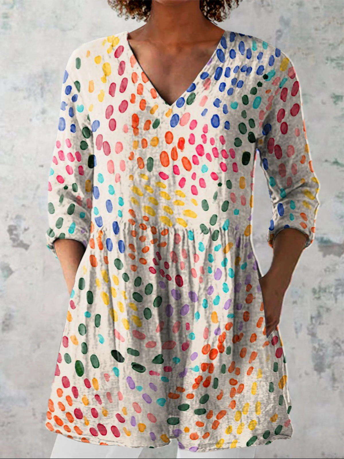 Floortje | Lange blouse met V-hals
