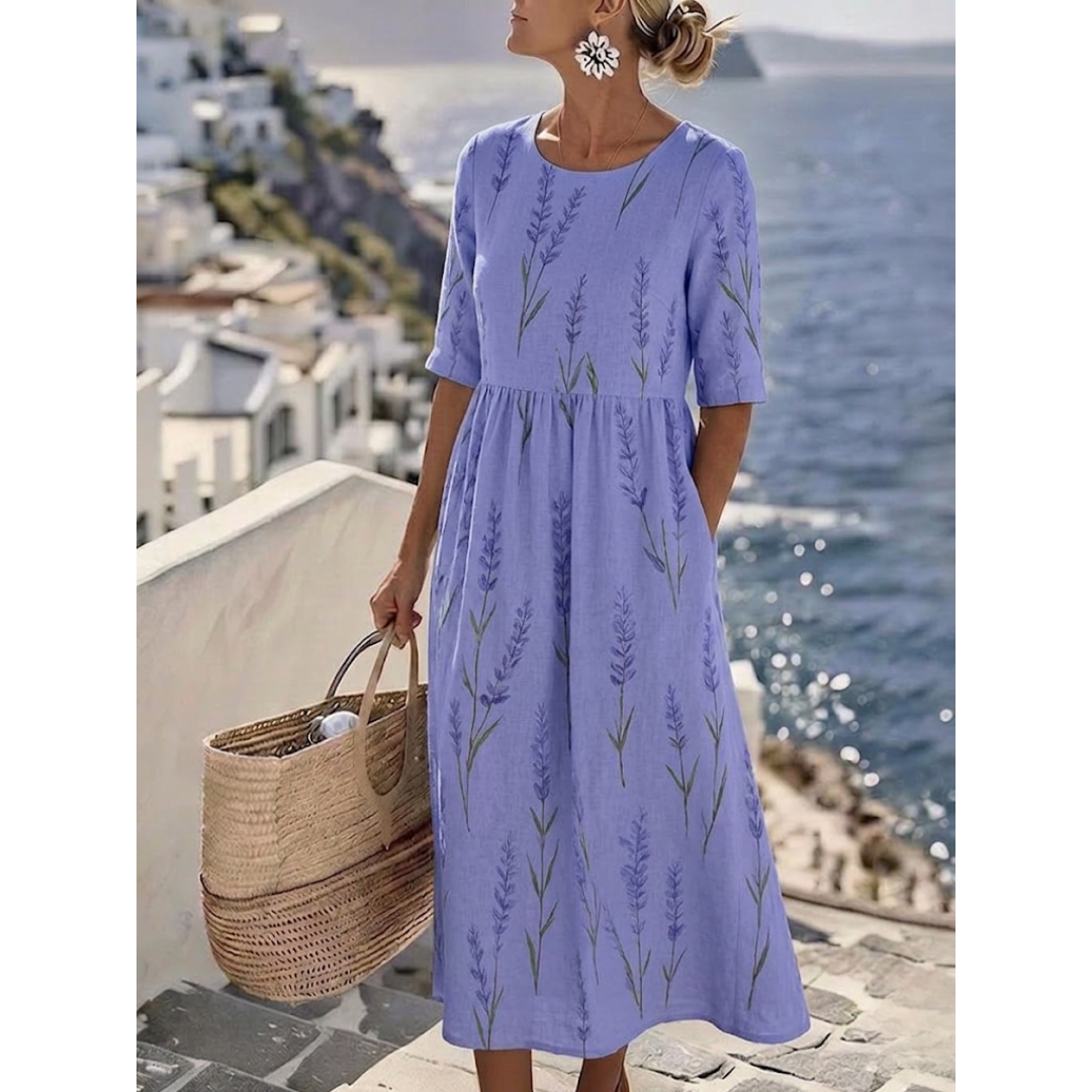Dani | Elegante zomerse midi-jurk met bloemenprint