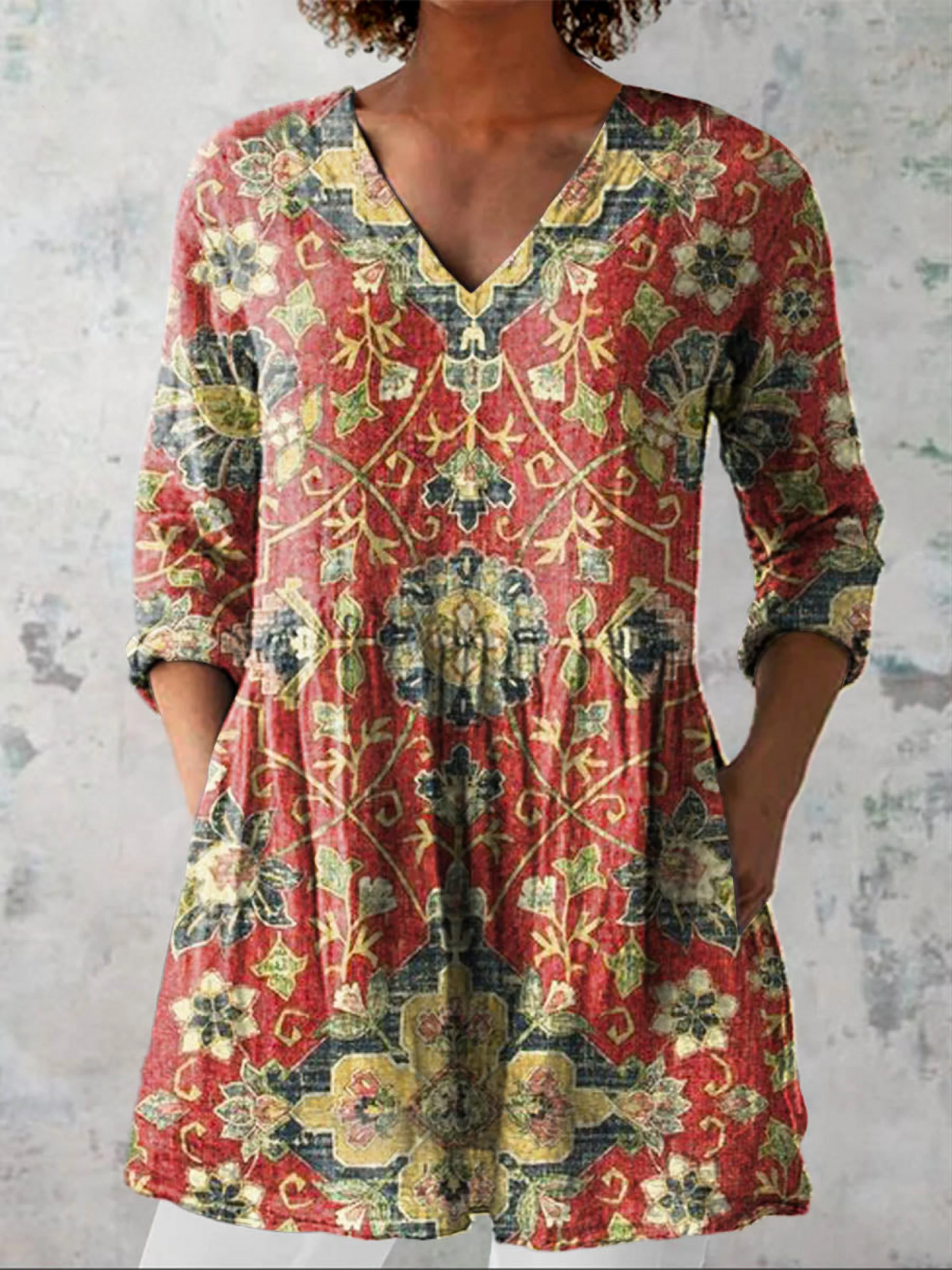 Anoukje | Lange blouse met V-hals