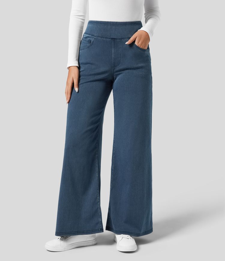 Elona | Comfy Elastische Broek met Hoge Taille