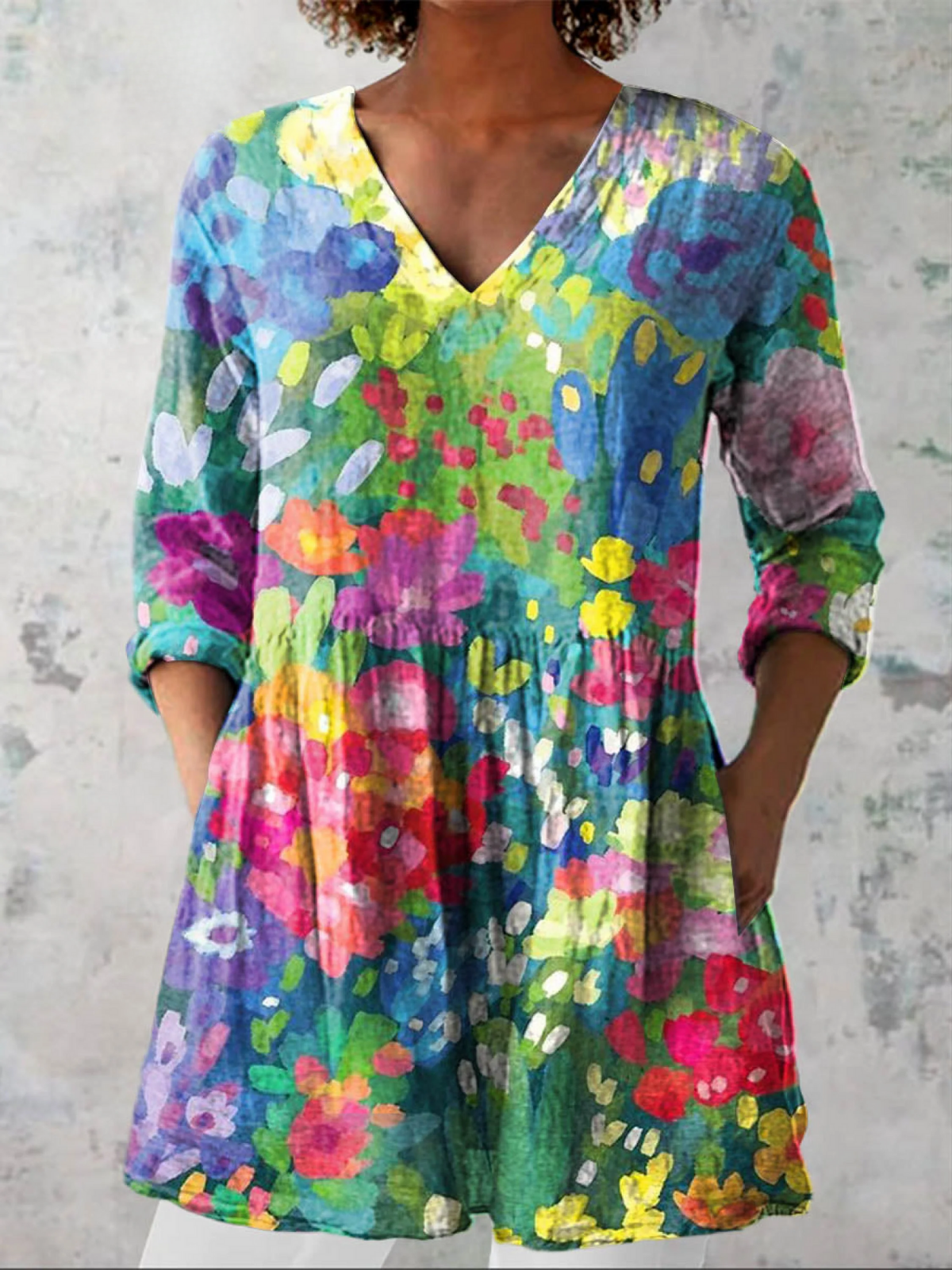 Gerdien | Lange blouse met V-hals