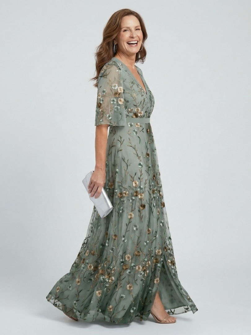 Stacy | Maxi-jurk met halternek en bloemenprint