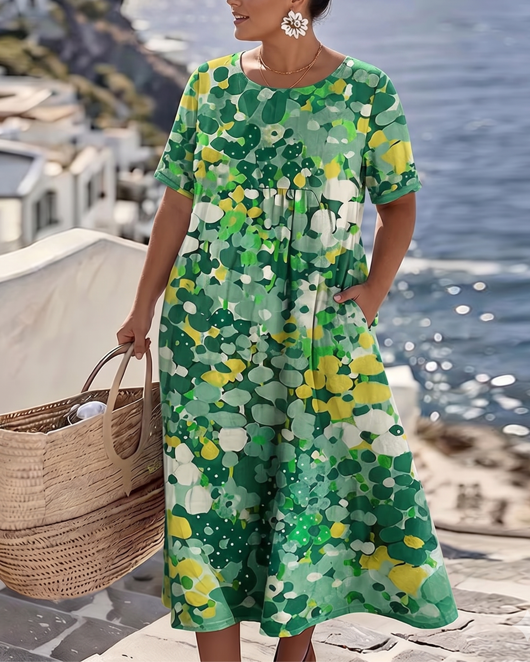 Emery | Elegante zomerse midi-jurk met bloemenprint
