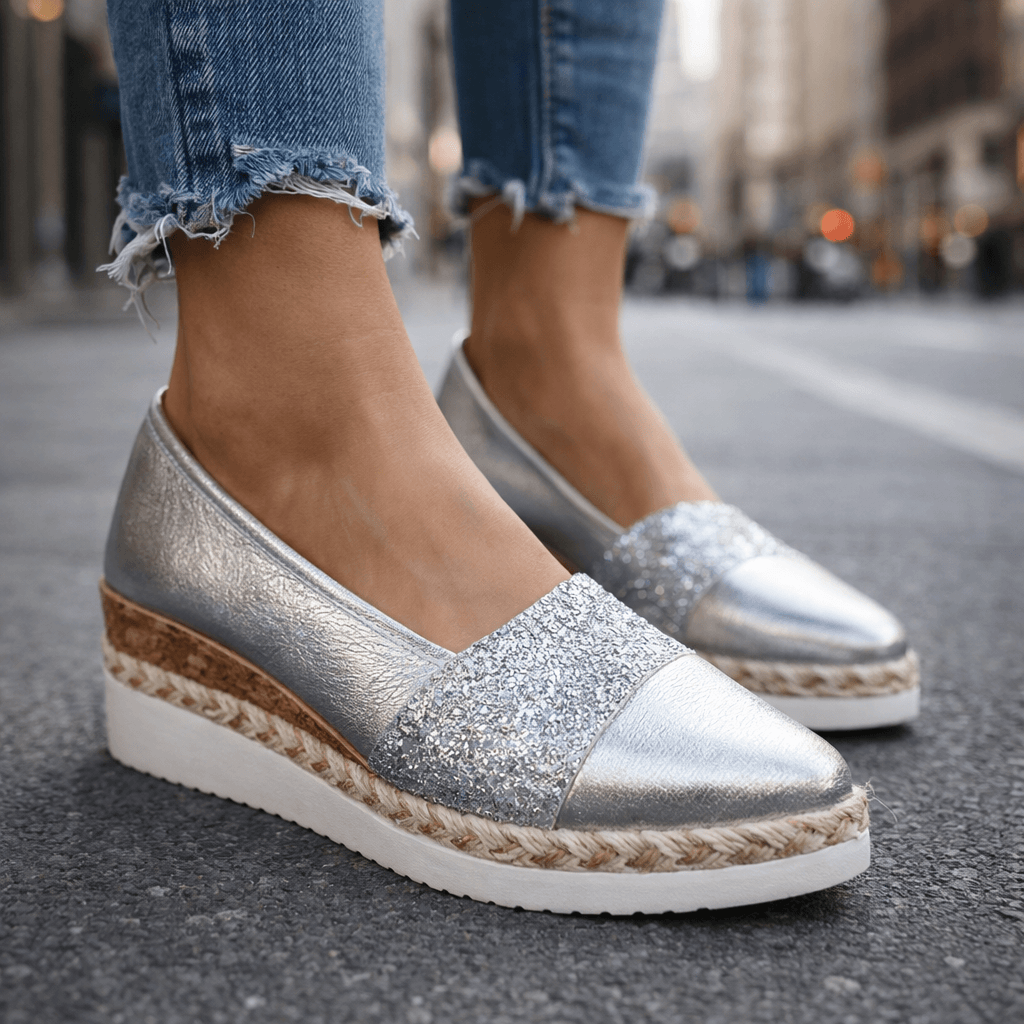 Rosalind | Luxe sneakers met glitter en sleehak