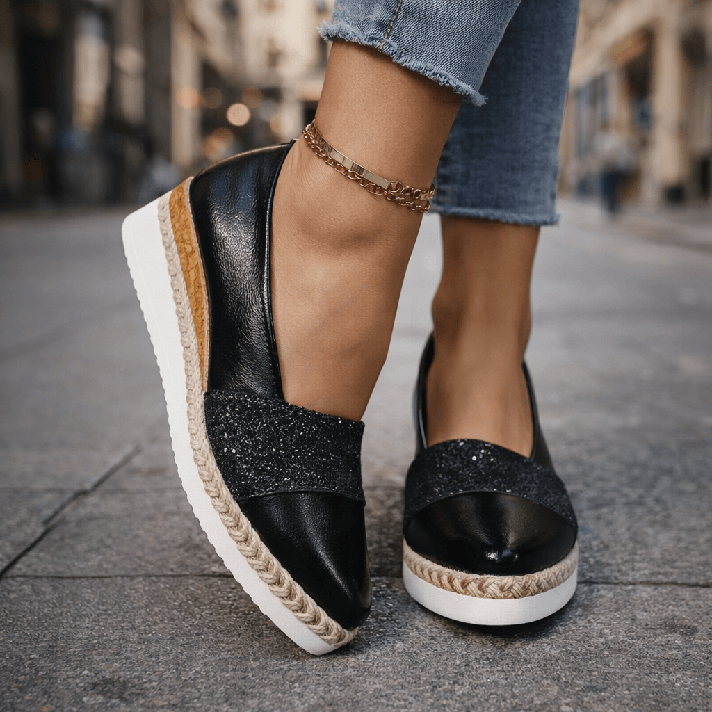 Rosalind | Luxe sneakers met glitter en sleehak