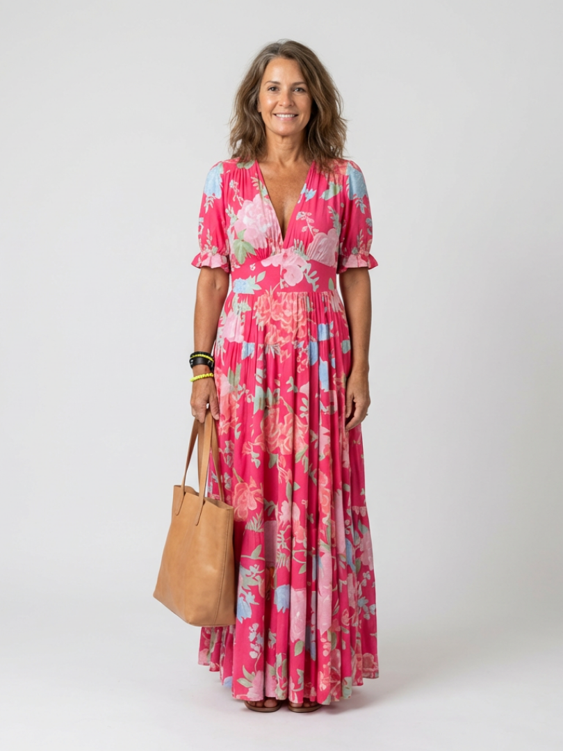 Yasmina | Maxi-jurk met bloemenprint