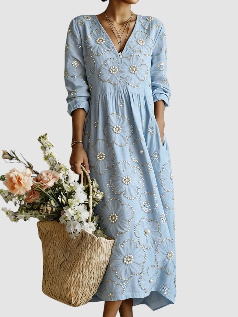 Cecilia | Midi-jurk met bloemenprint