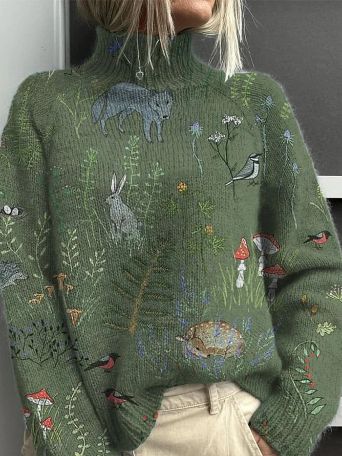 Nolda | Bedrukte sweater met natuurmotieven