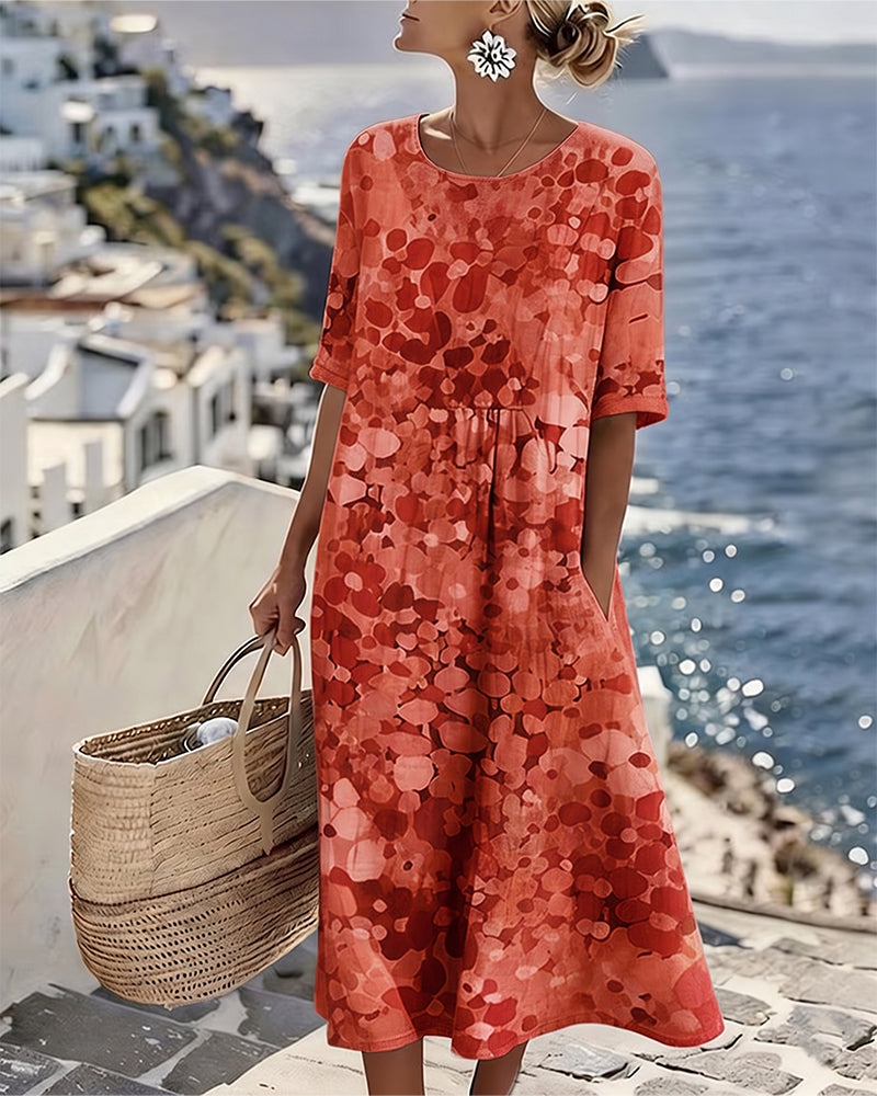 Emery | Elegante zomerse midi-jurk met bloemenprint