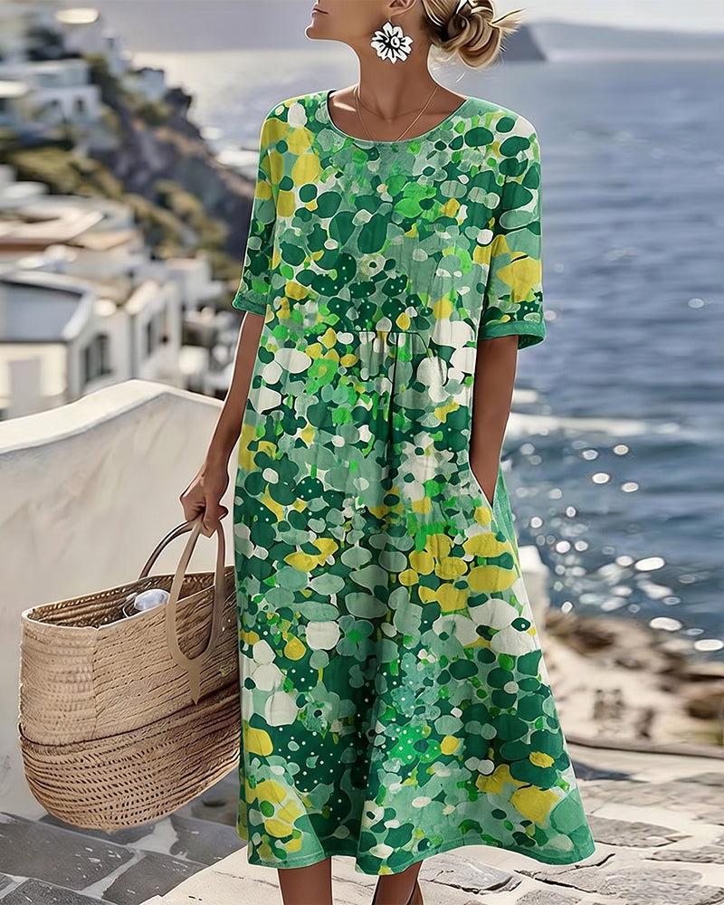 Emery | Elegante zomerse midi-jurk met bloemenprint
