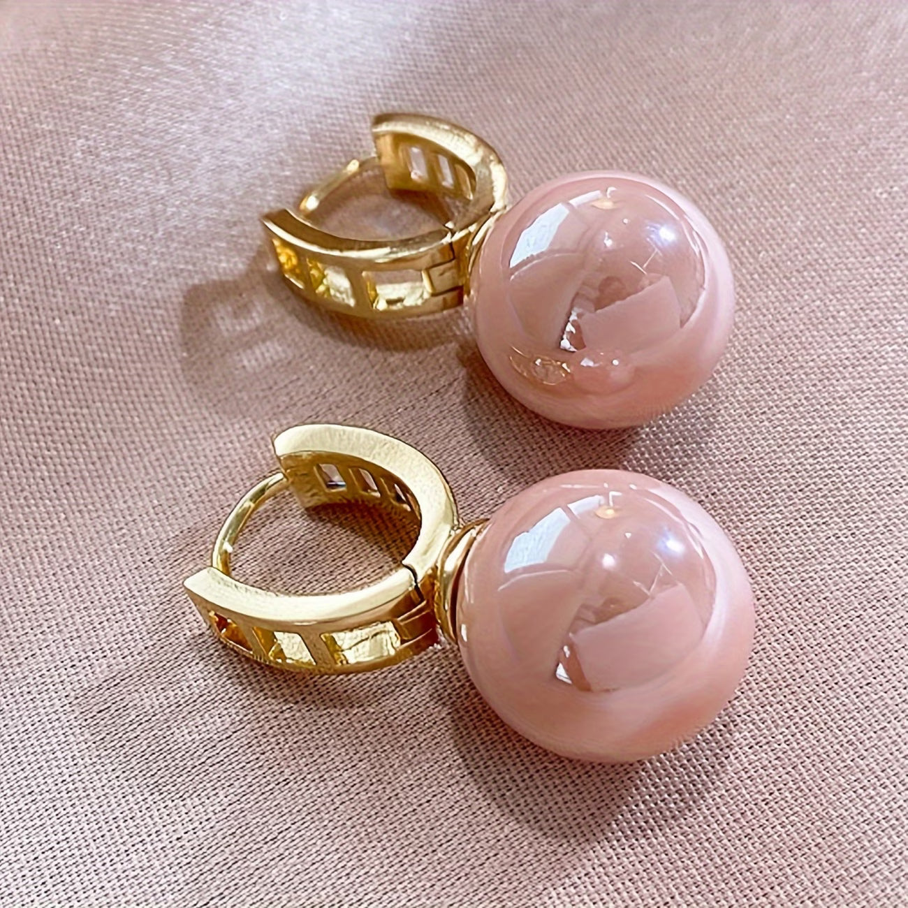 Oorbellen met roze parels