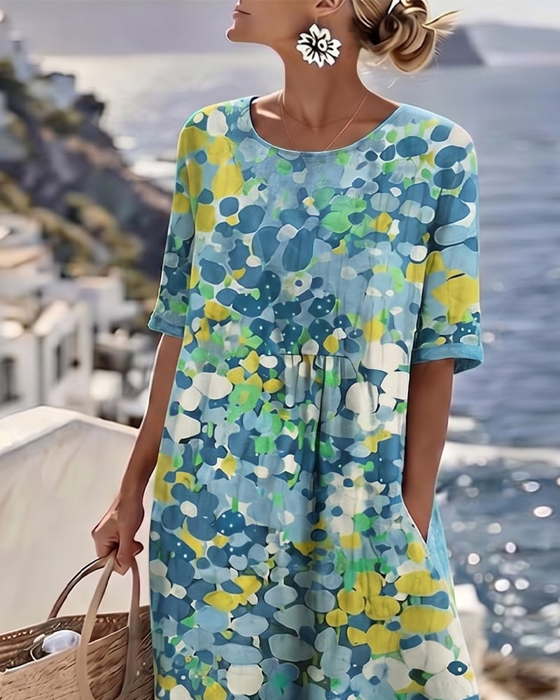 Emery | Elegante zomerse midi-jurk met bloemenprint