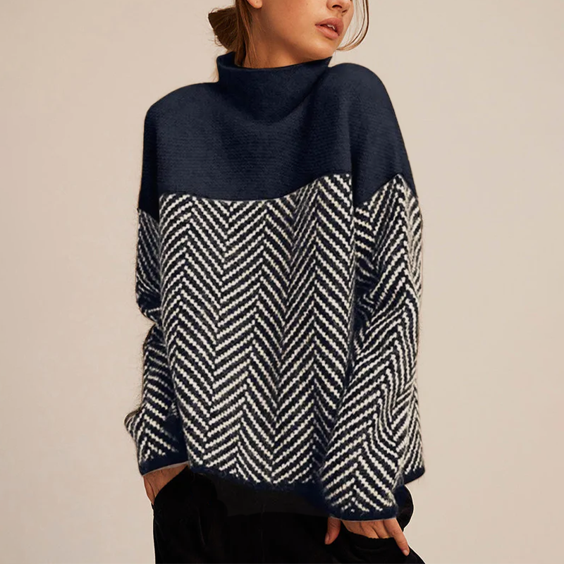 Isabelle | Trendy Trui Met Hoge Kraag