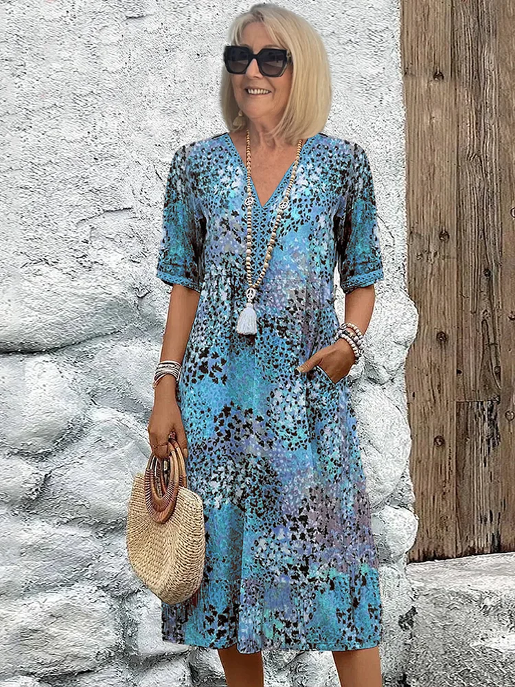 Addison | Elegante midi-jurk met bloemenprint