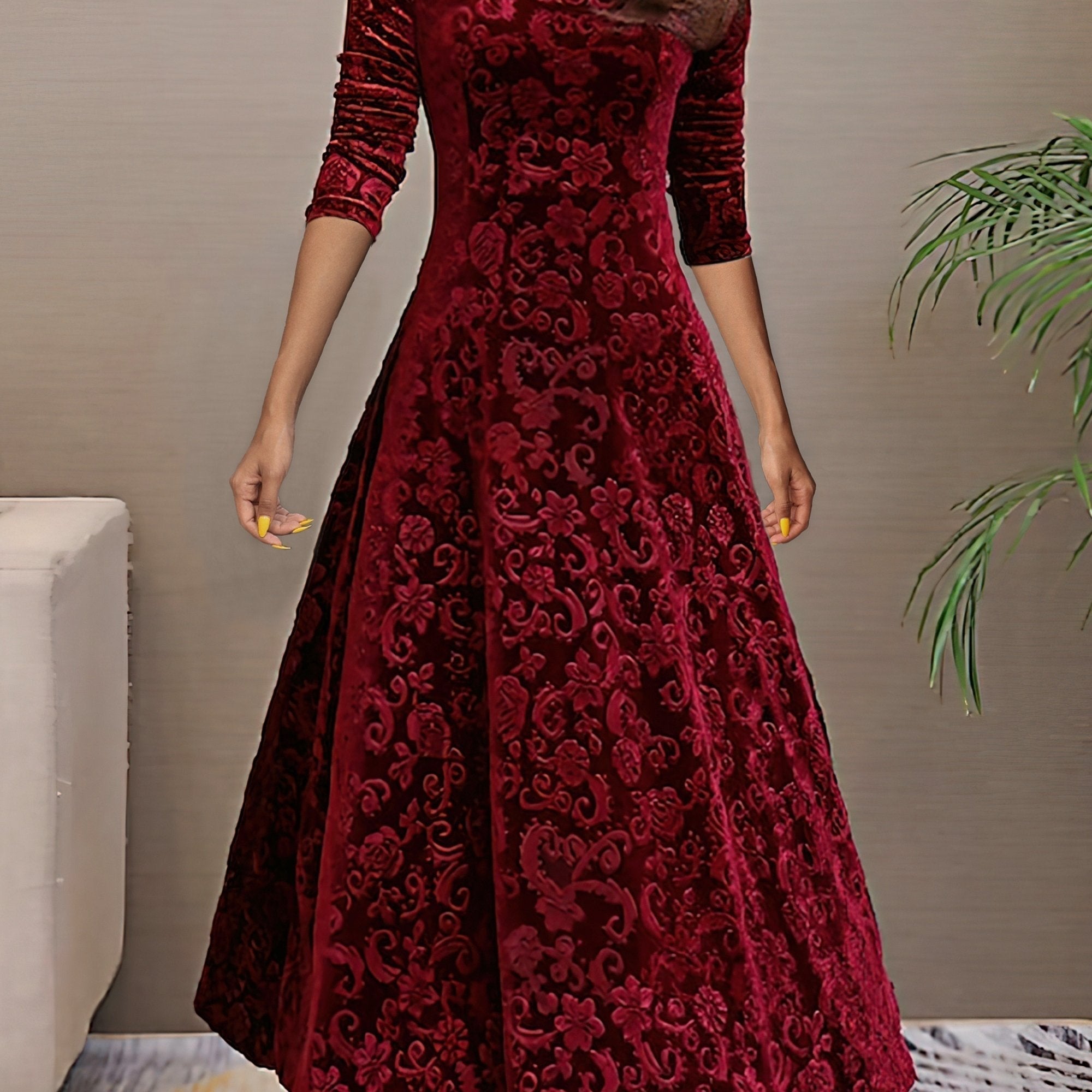 Denise | Fluwelen elegante jurk