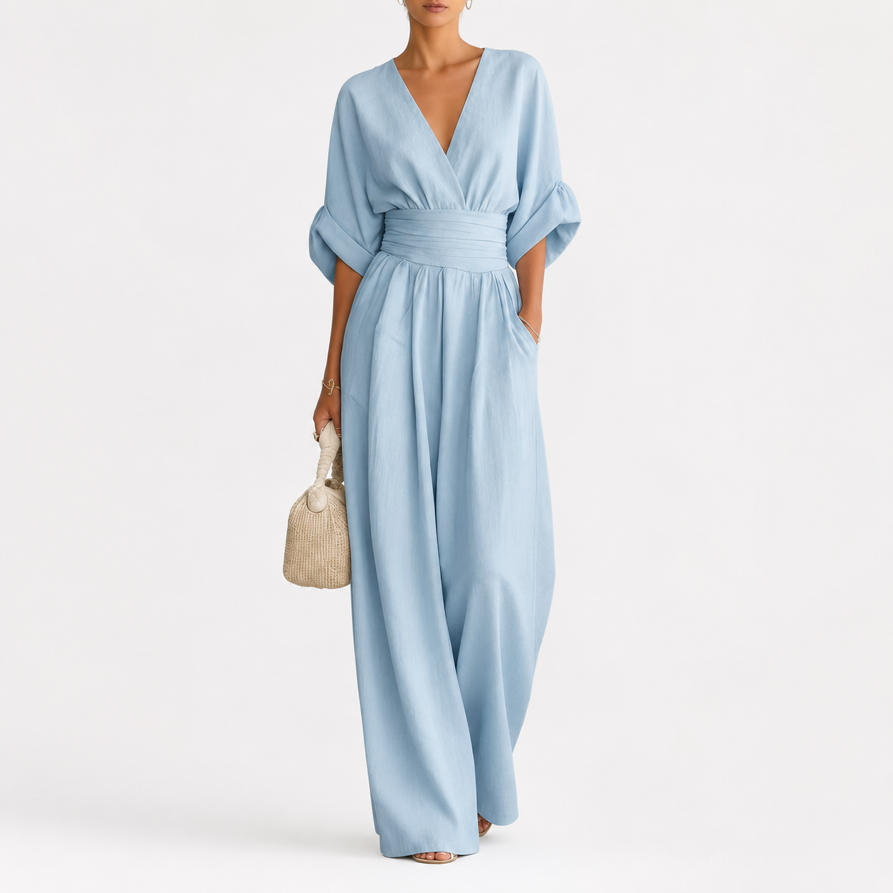 Suzana | Jumpsuit met V-hals en hoge taille
