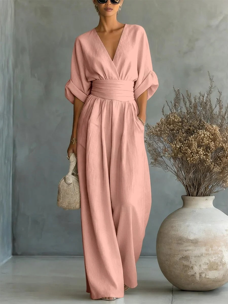 Suzana | Jumpsuit met V-hals en hoge taille