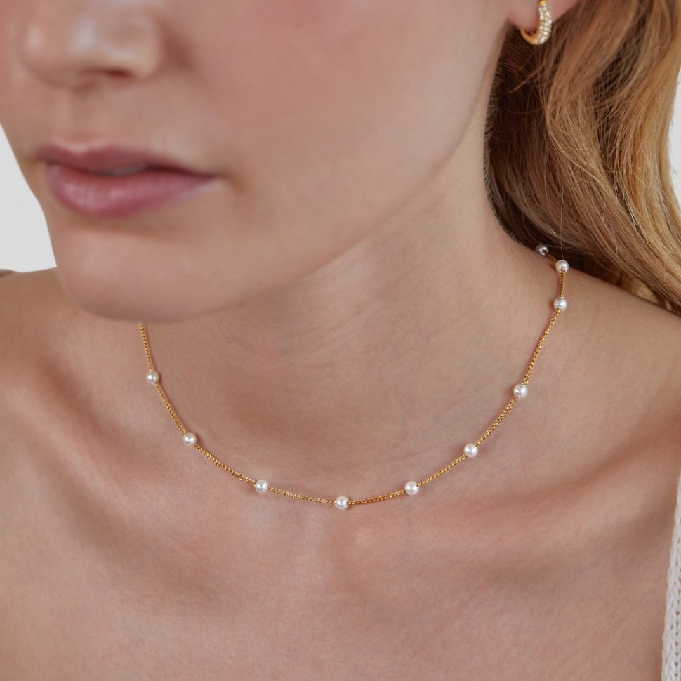 Tijdloze Pareloog Gouden Ketting