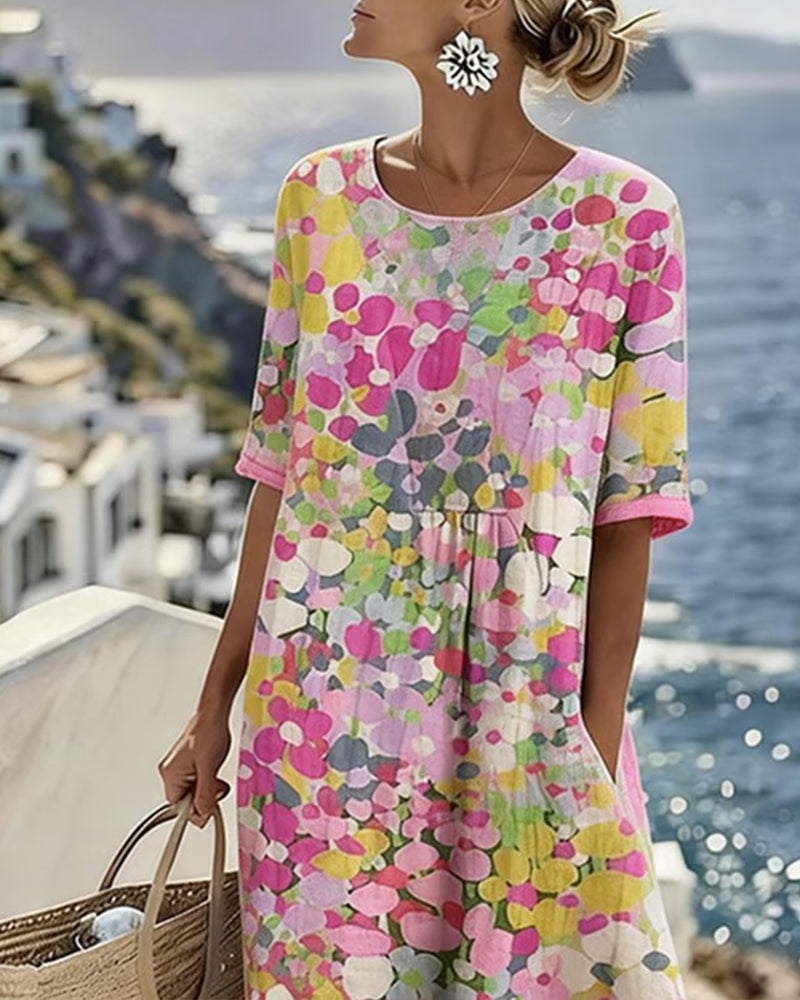 Emery | Elegante zomerse midi-jurk met bloemenprint