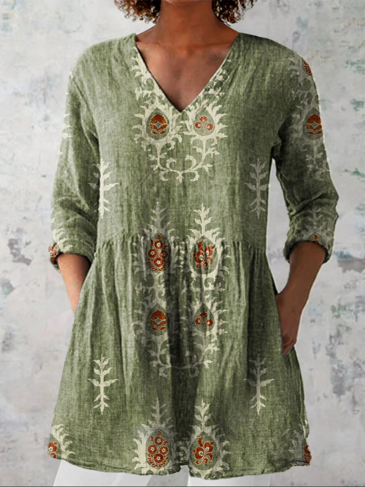 Josefien | Lange blouse met V-hals