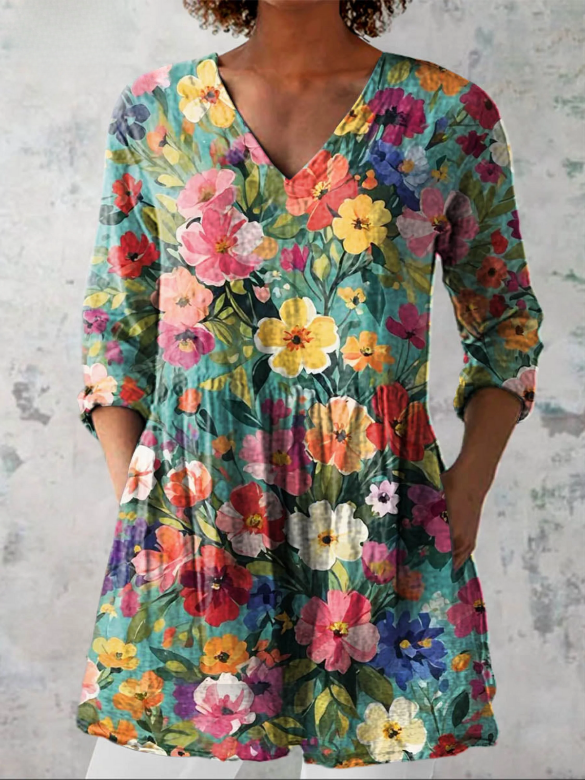 Klazina | Lange blouse met V-hals