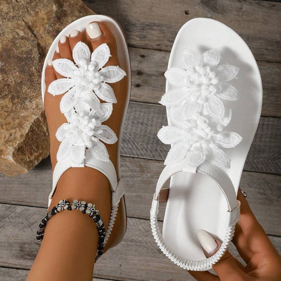 Francine | Orthopedische sandalen met bloemenversieringen