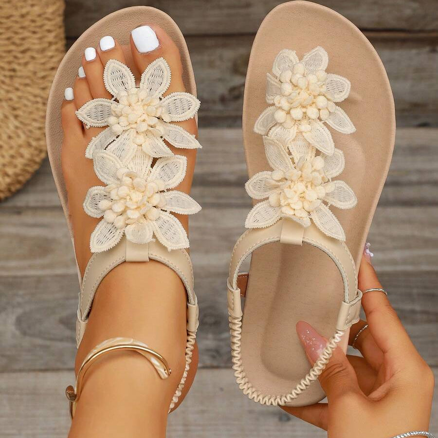 Francine | Orthopedische sandalen met bloemenversieringen