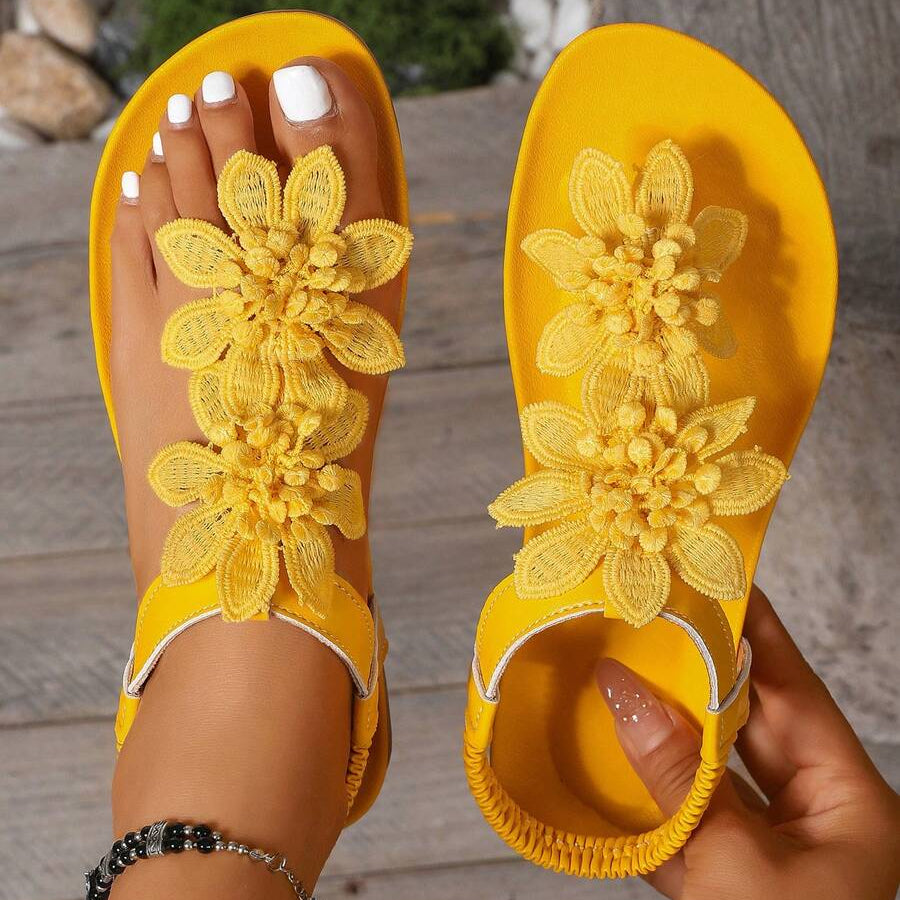 Francine | Orthopedische sandalen met bloemenversieringen