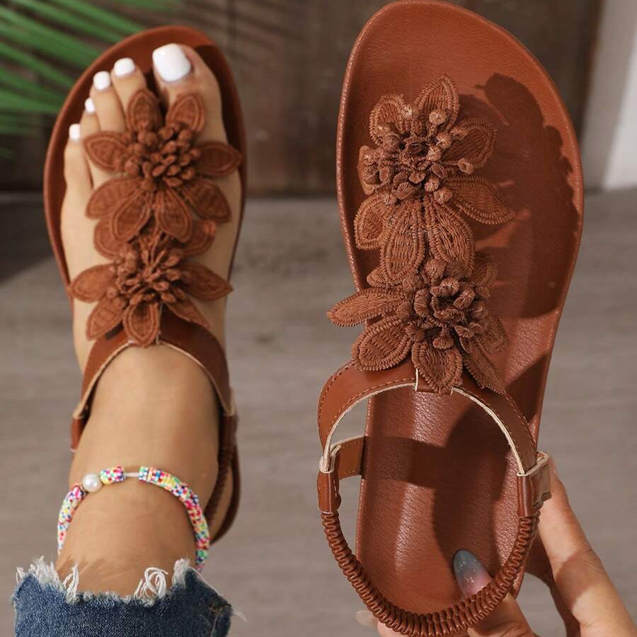 Francine | Orthopedische sandalen met bloemenversieringen