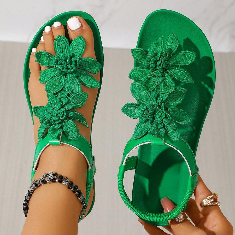 Francine | Orthopedische sandalen met bloemenversieringen