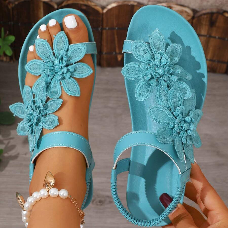 Francine | Orthopedische sandalen met bloemenversieringen