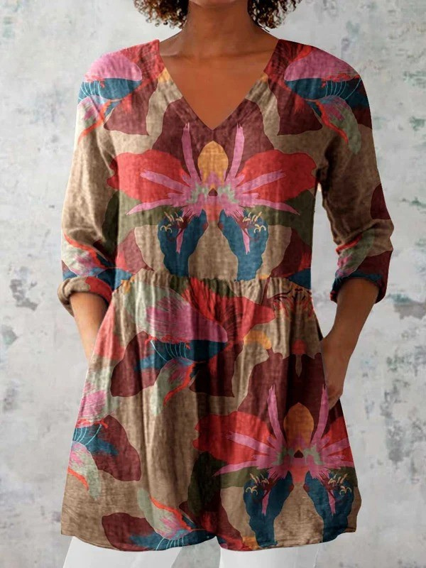 Leonie | Lange blouse met V-hals