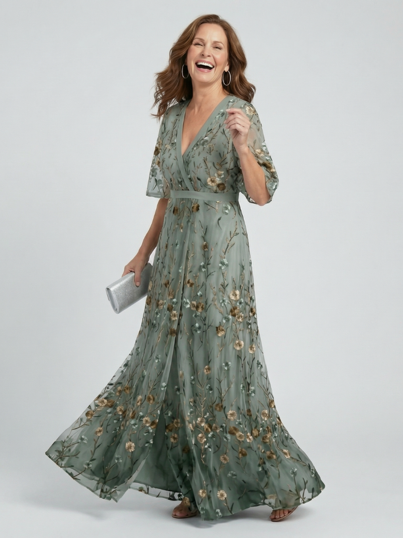 Stacy | Maxi-jurk met halternek en bloemenprint