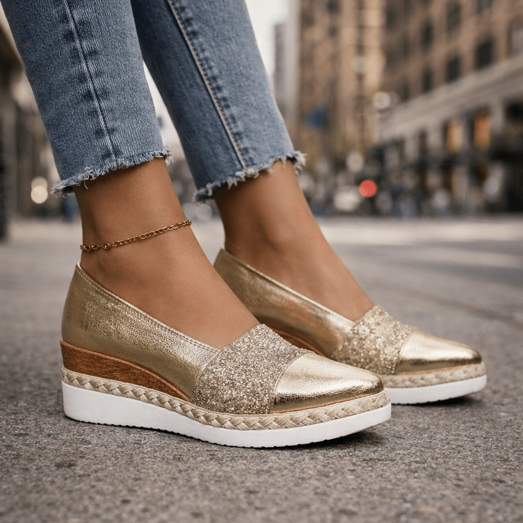 Rosalind | Luxe sneakers met glitter en sleehak