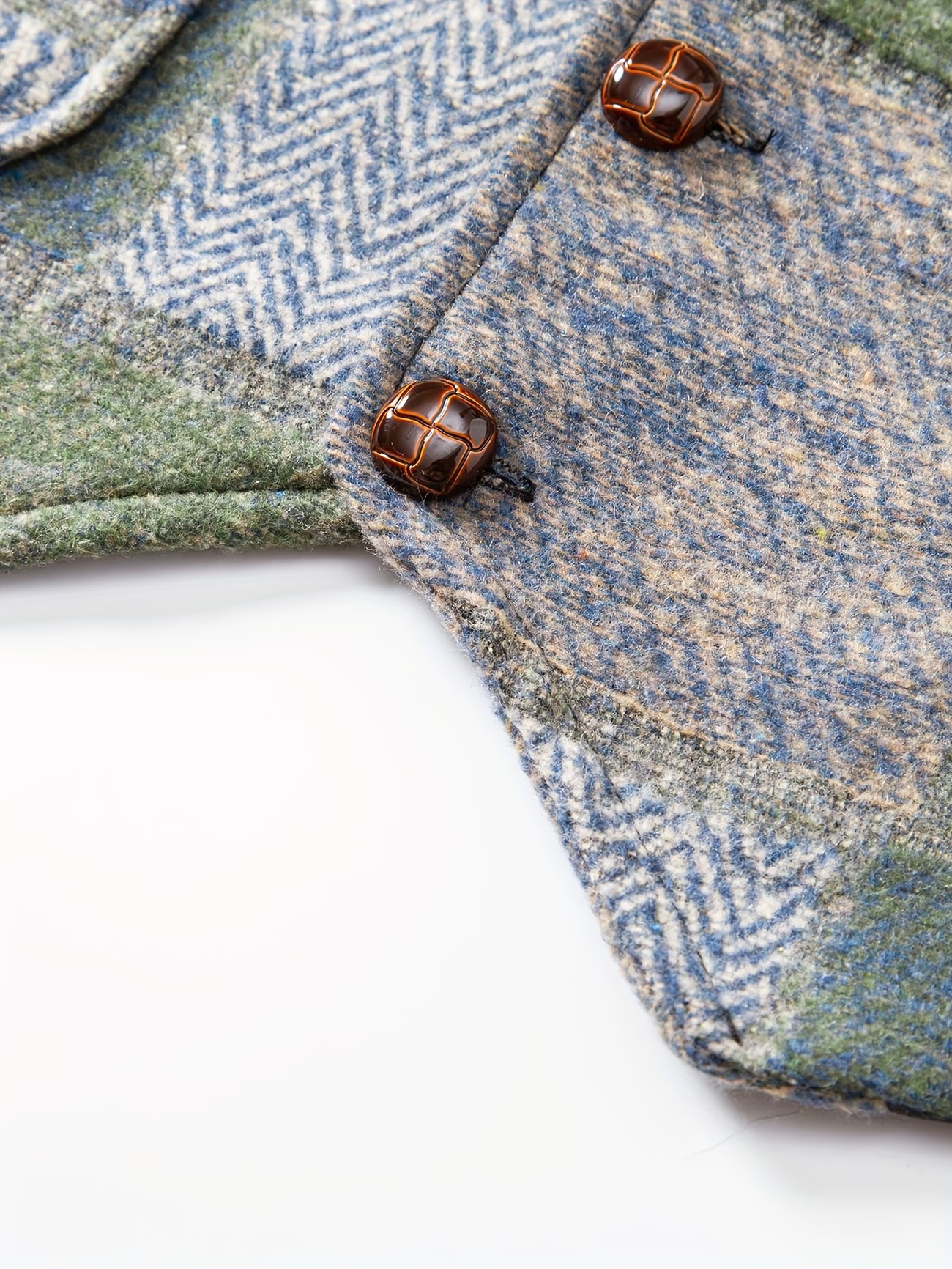 Spencer | Patchworkvest met visgraatpatroon