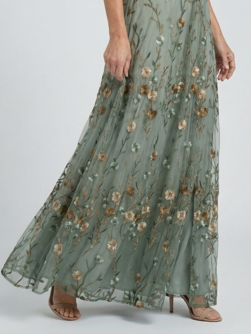 Stacy | Maxi-jurk met halternek en bloemenprint