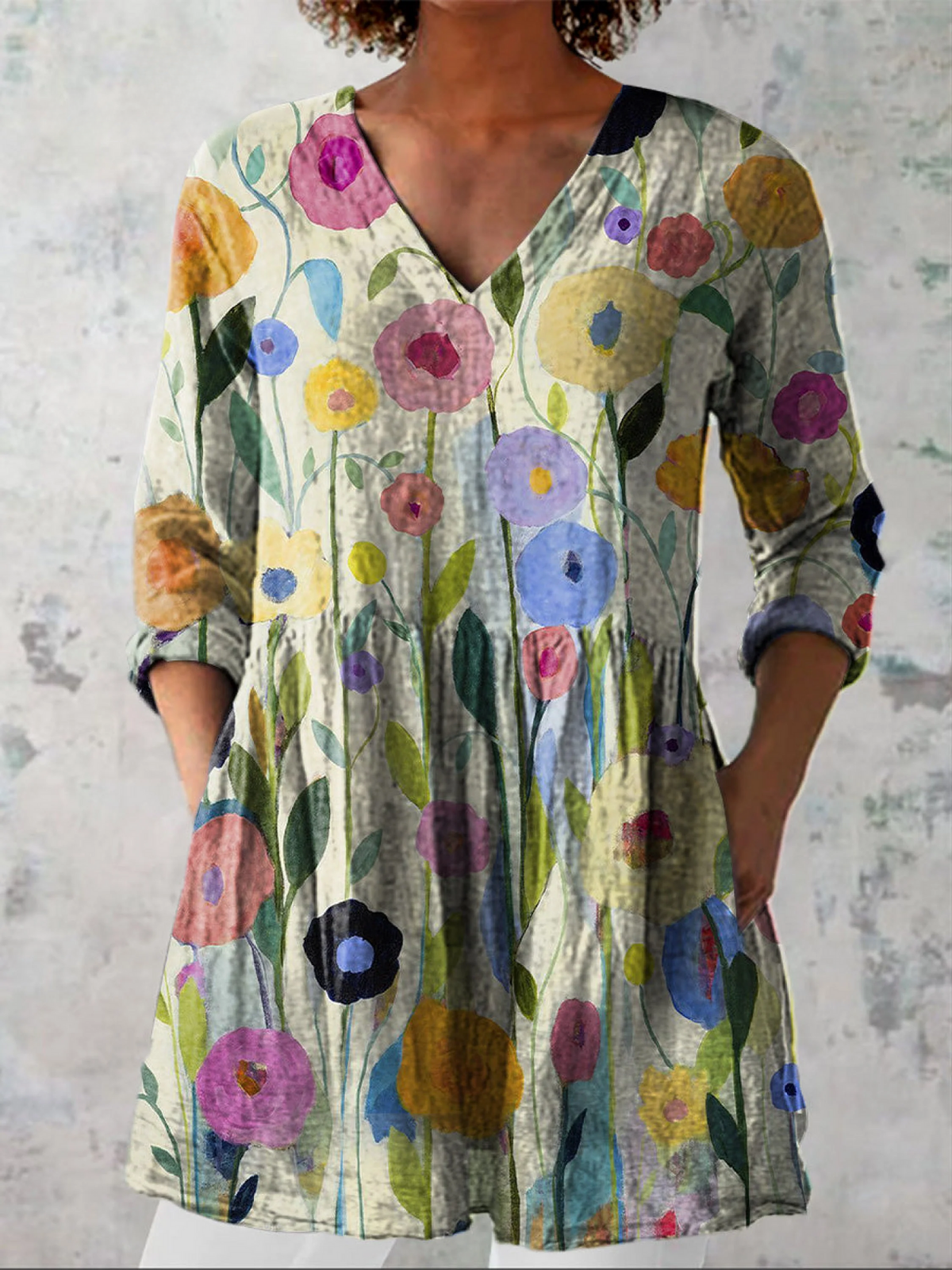 Jildou | Lange blouse met V-hals