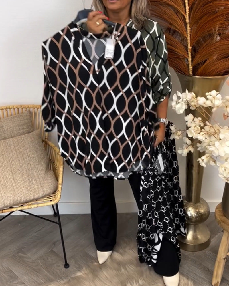 Marleen | Blouse met Grafisch Patroon