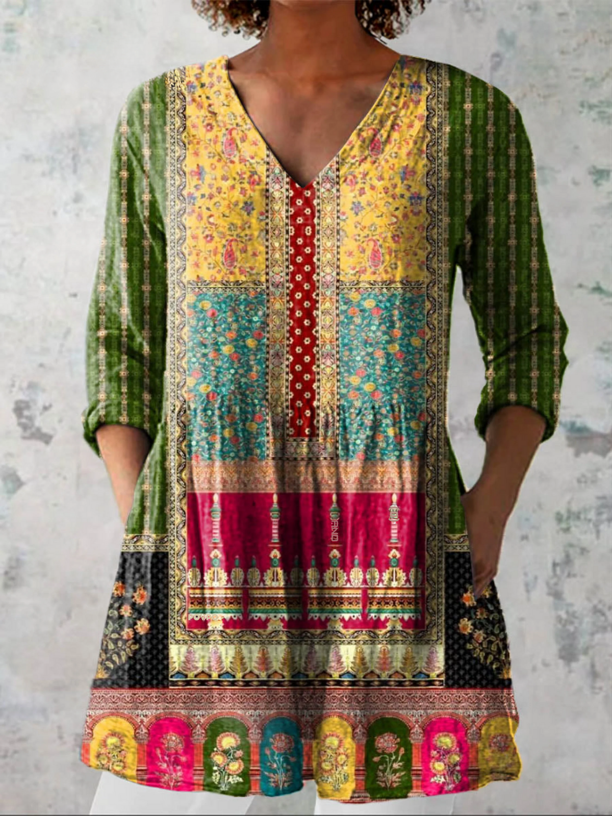 Katrien | Lange blouse met V-hals
