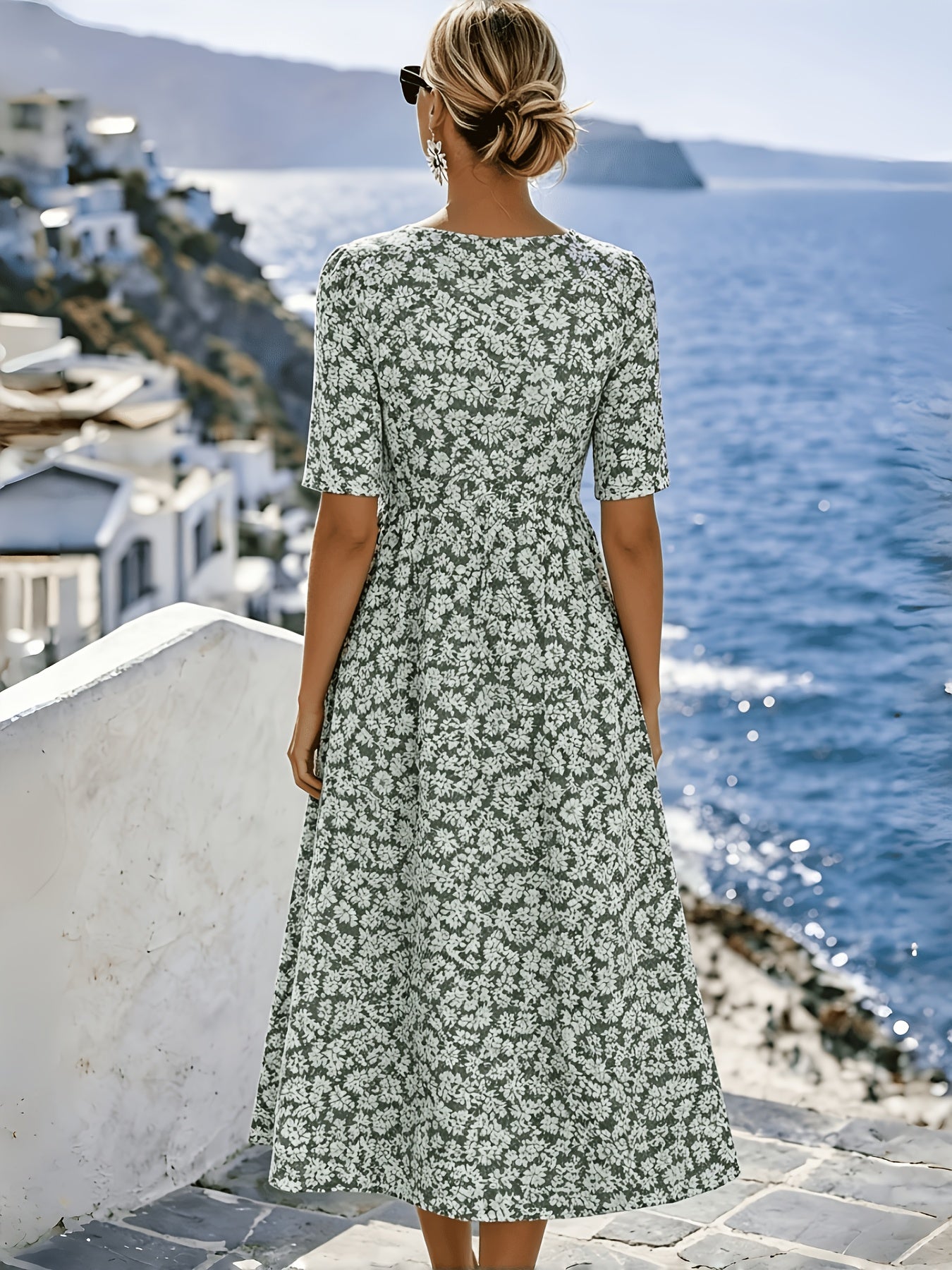 Shaney | Elegante midi-jurk met bloemenprint