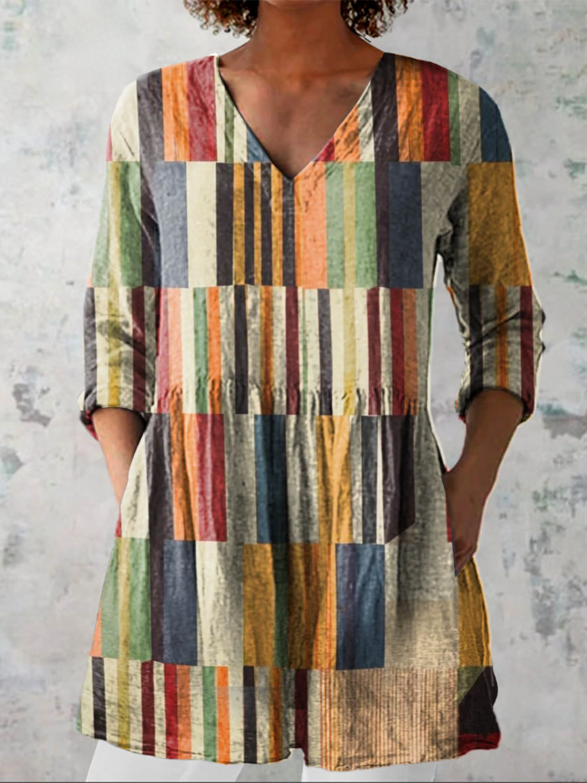 Celinde | Lange blouse met V-hals