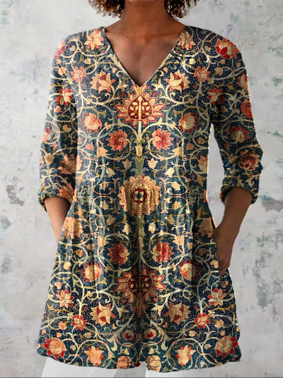 Ireen | Lange blouse met V-hals