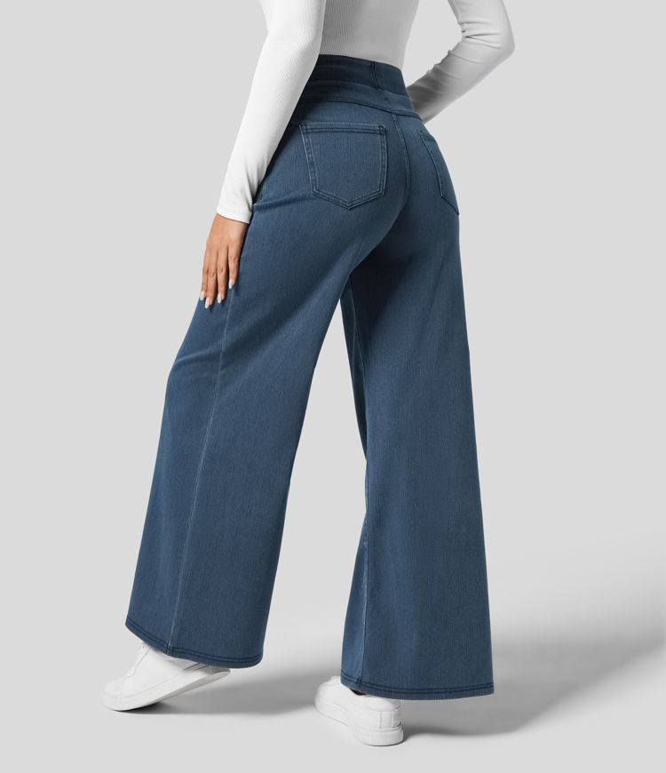 Elona | Comfy Elastische Broek met Hoge Taille