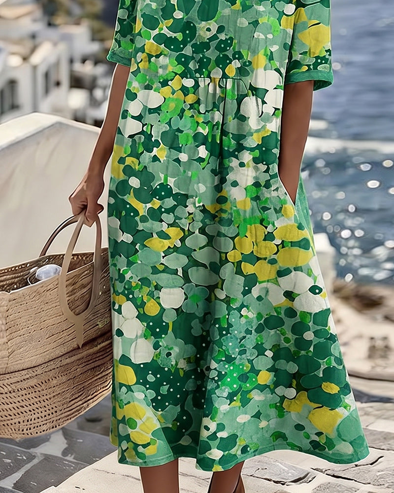 Emery | Elegante zomerse midi-jurk met bloemenprint