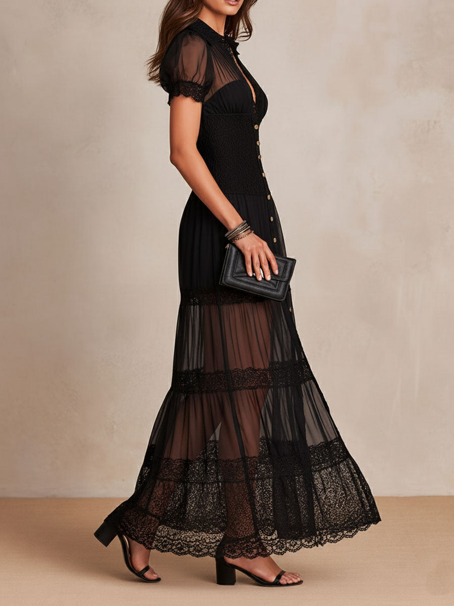 Stacie | Elegante maxi-jurk van kant