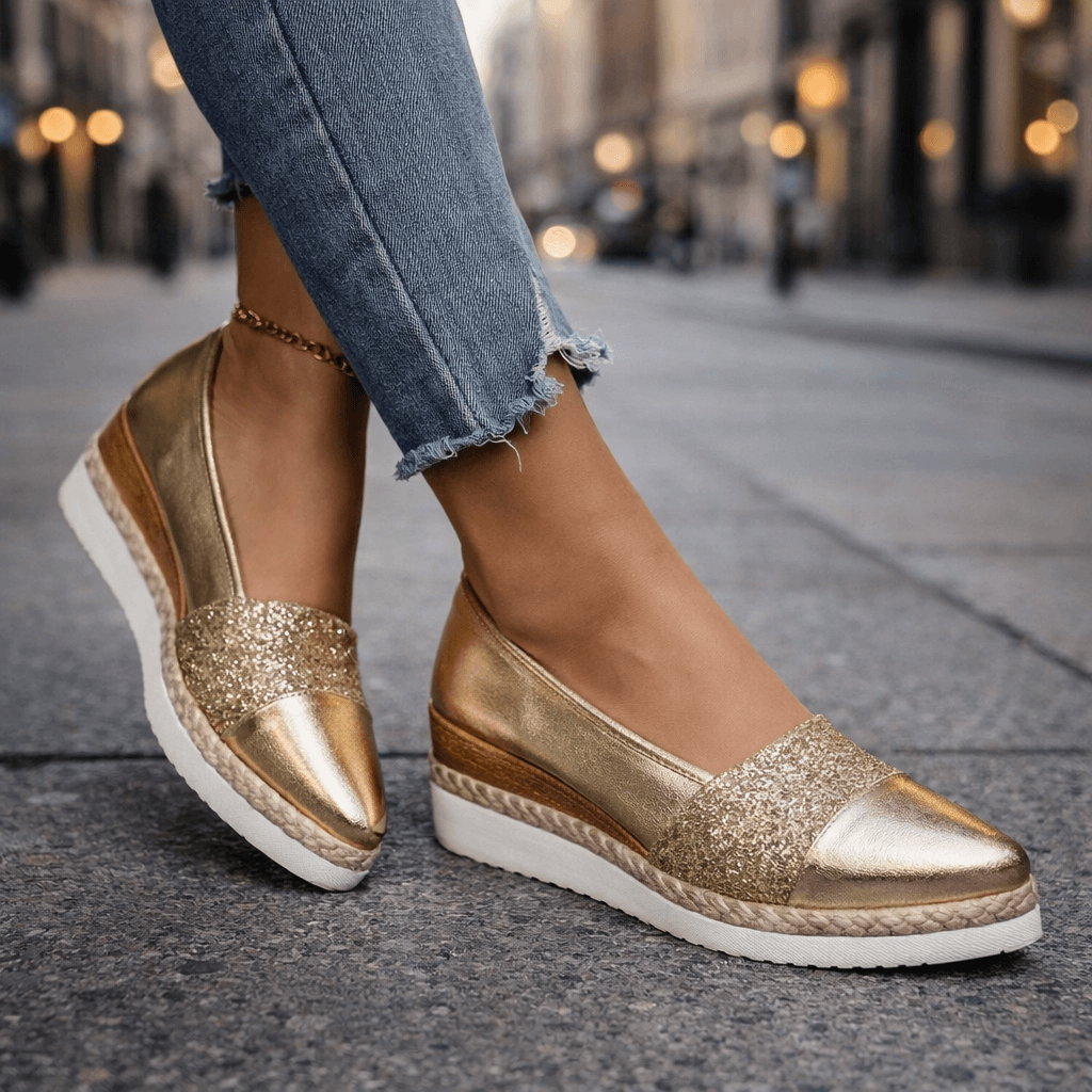 Rosalind | Luxe sneakers met glitter en sleehak