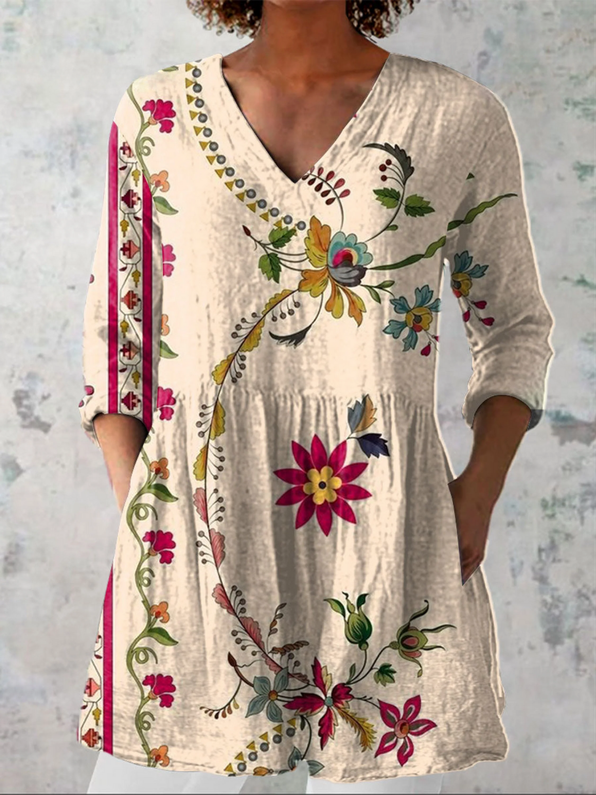 Annelot | Lange blouse met V-hals