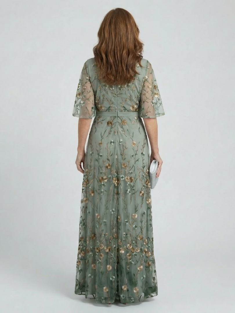 Stacy | Maxi-jurk met halternek en bloemenprint